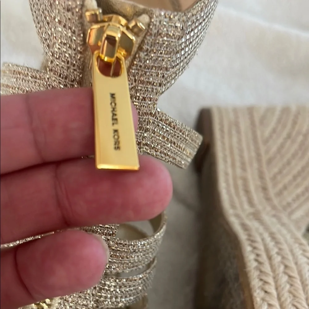 Michael Kors Gold Gladiator Sandals with Zipper - Picture 10 of 15